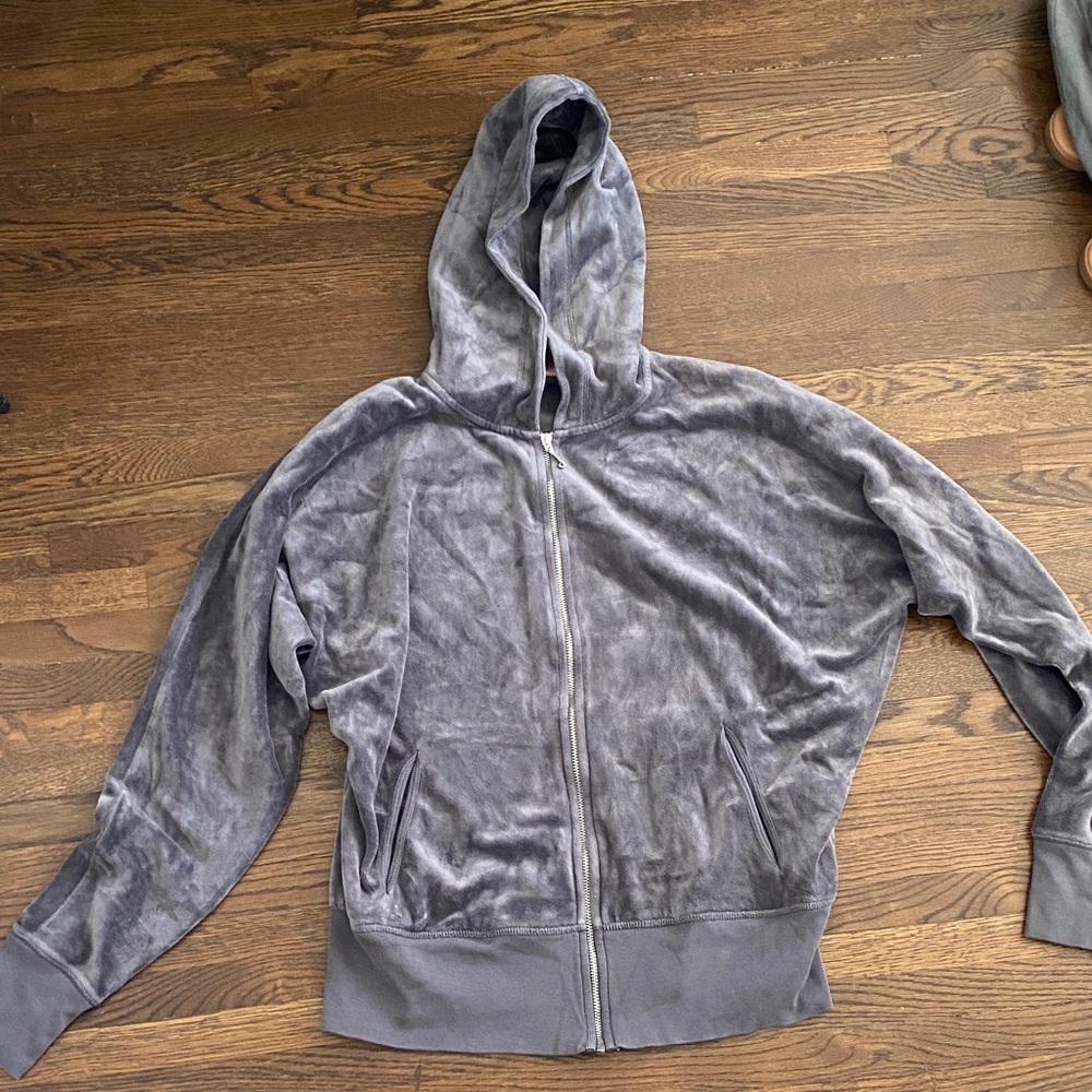 Gray Hooded Zip-Up Jacket
